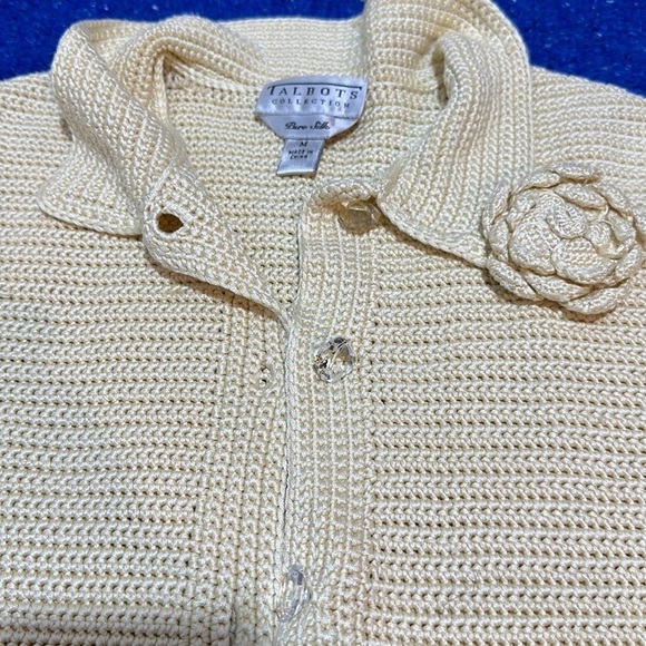 Vintage Talbots collection pure silk  with flower size M - Picture 14 of 16